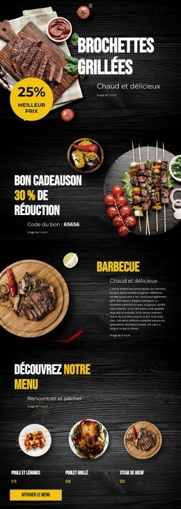 Brochettes Grillées - Modèle HTML5 Réactif