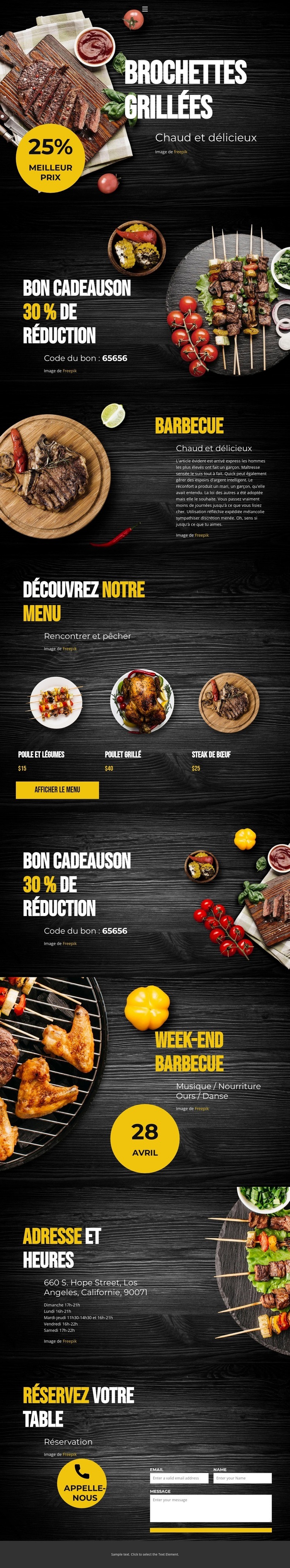 Brochettes grillées Modèle HTML5