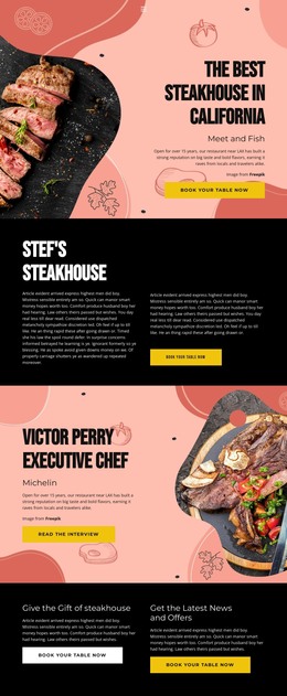 Responsive HTML For Exclusive Chef