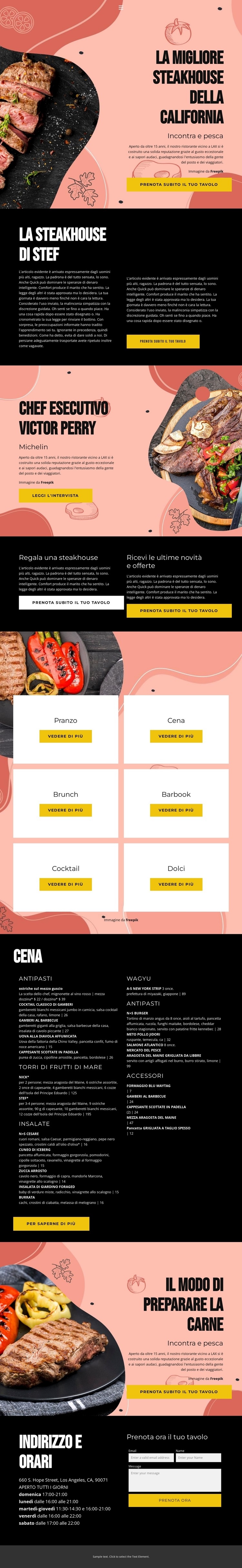 Cuoco esclusivo Costruttore di siti web HTML