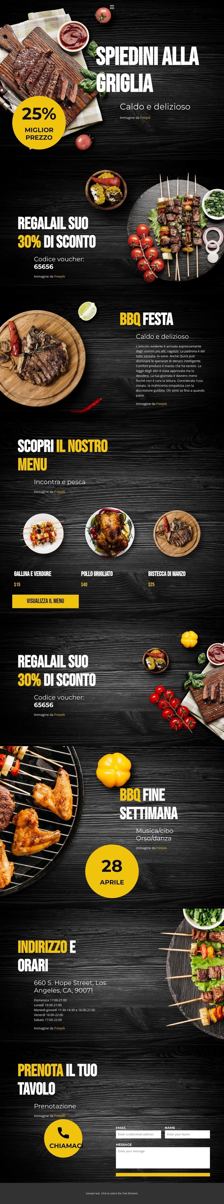 Spiedini alla griglia Mockup del sito web