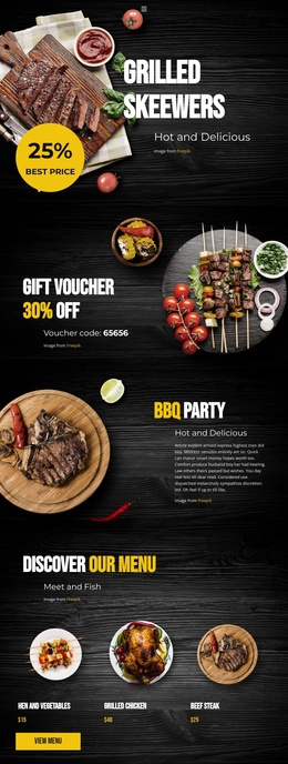 Grilled Skeewers - Joomla Website Template