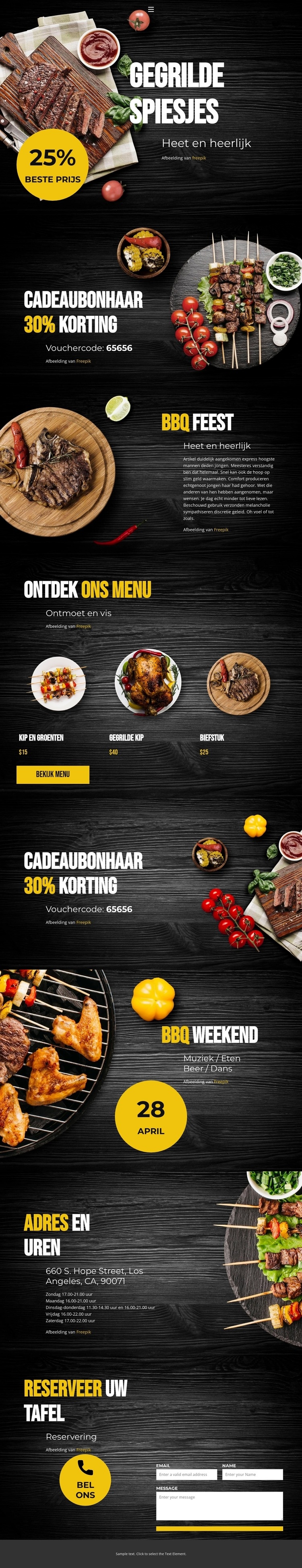 Gegrilde spiesjes HTML5-sjabloon