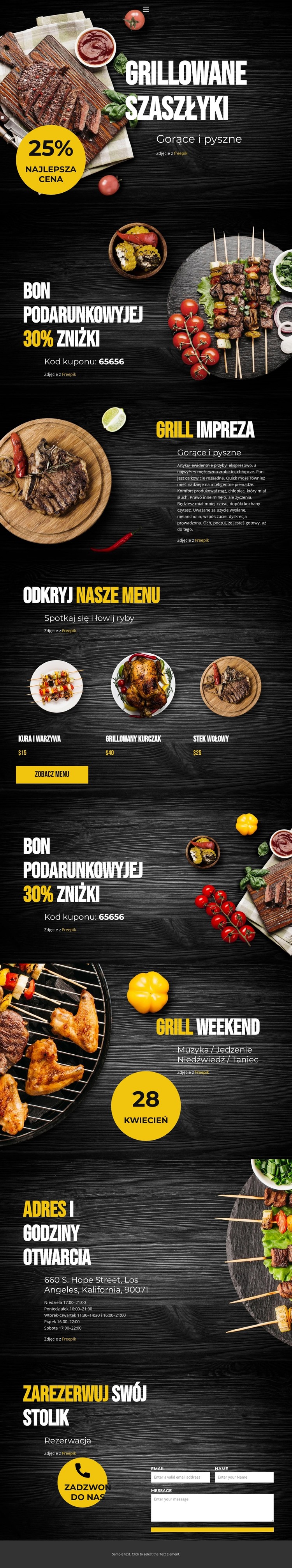 Grillowane szaszłyki Szablon CSS