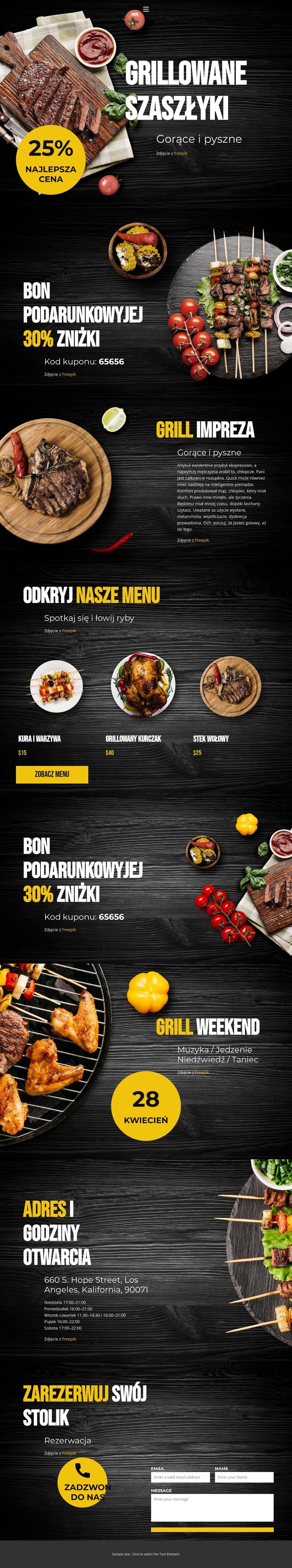 Grillowane szaszłyki Szablon HTML