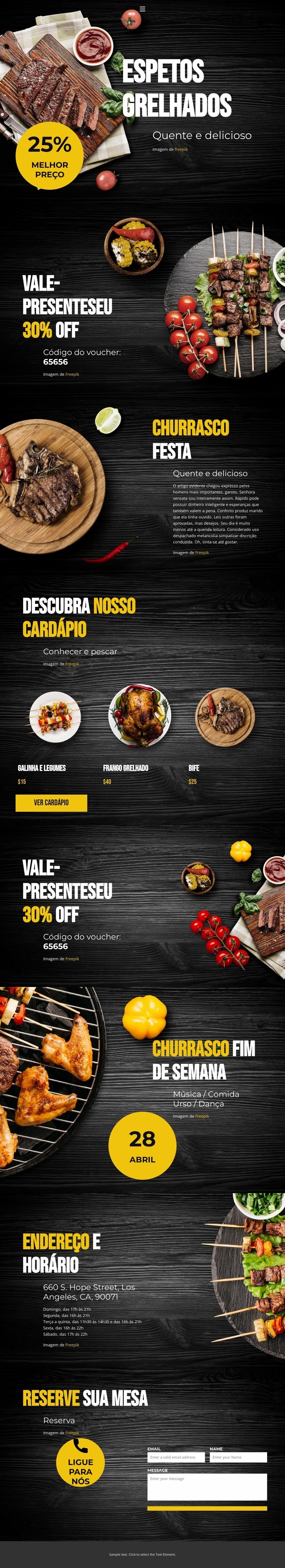 Espetos Grelhados Design do site