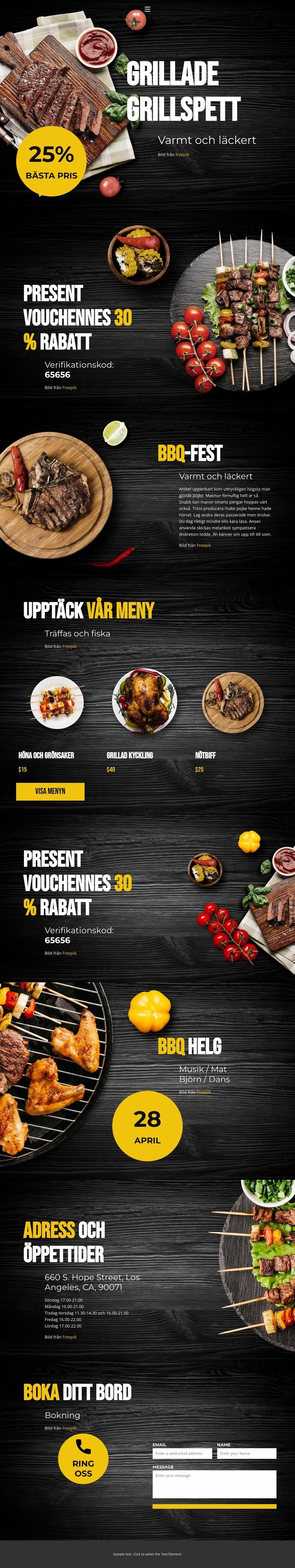 Grillade spett HTML-mall