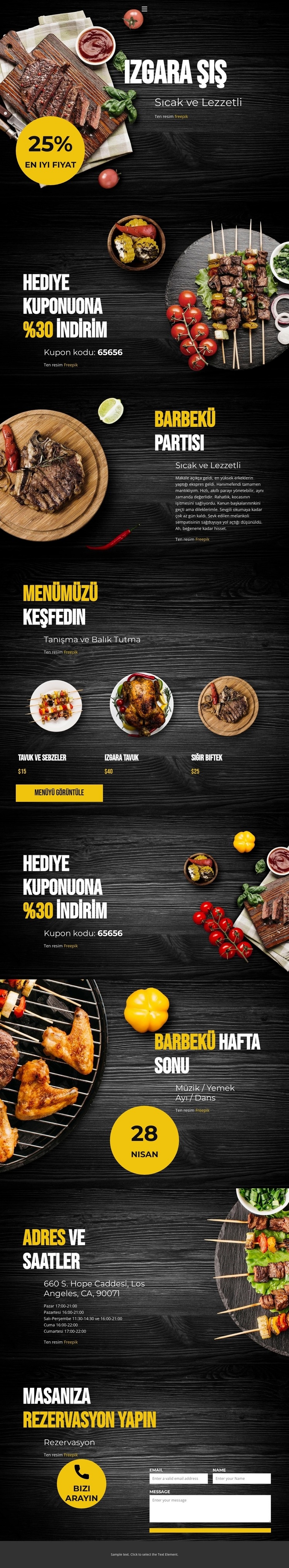 Izgara şiş Html Web Sitesi Oluşturucu