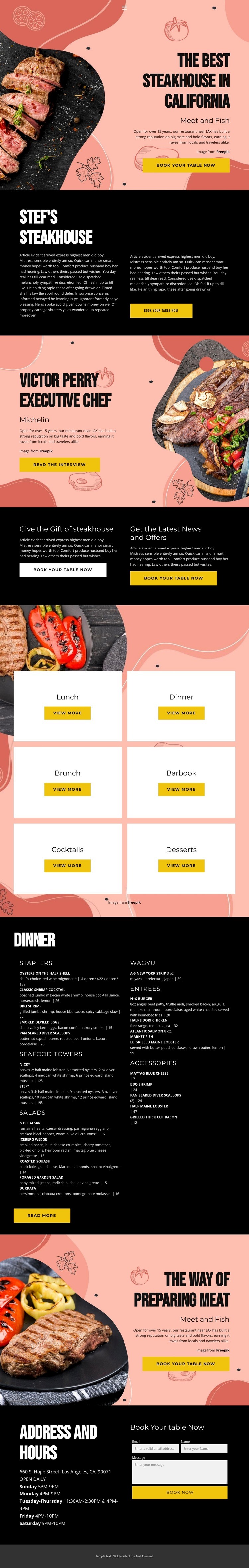 Exclusive chef Webflow Template Alternative