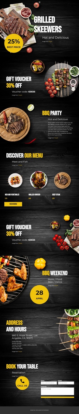 Discover our menu - Website Template by Nicepage
