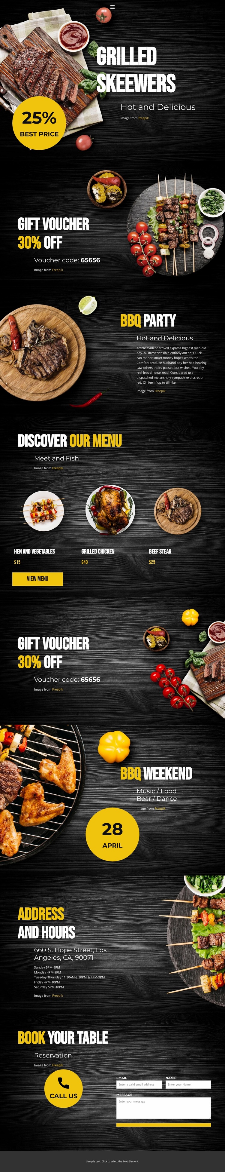 Grilled skeewers eCommerce Template