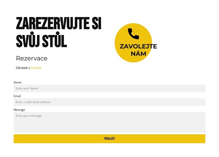 Rezervujte si svůj stůl Šablona CSS