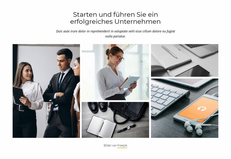 Starten Sie ein erfolgreiches Geschäft Website design