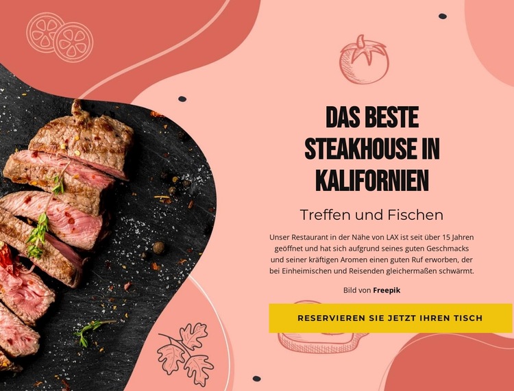 Das beste Steakhaus Website-Vorlage
