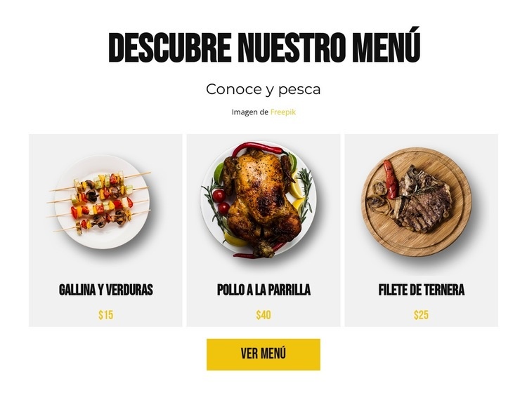 Descubre nuestro menú Diseño de páginas web