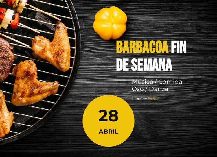 fin de semana de barbacoa Diseño de páginas web