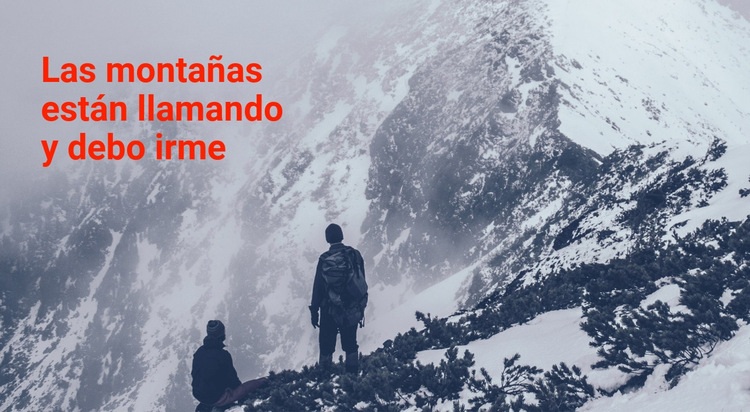 Viaje y recorrido por las montañas Diseño de páginas web