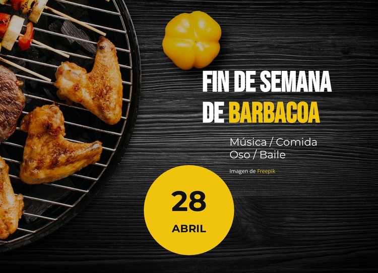 fin de semana de barbacoa Plantilla HTML