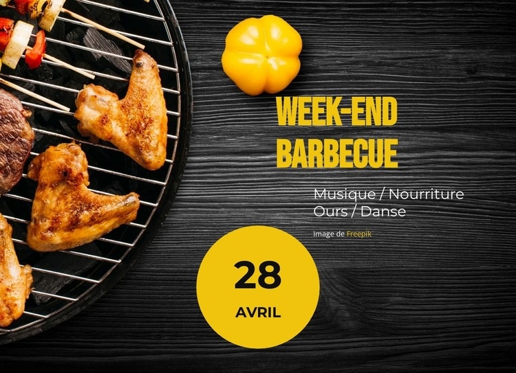 Week-end barbecue Maquette de site Web