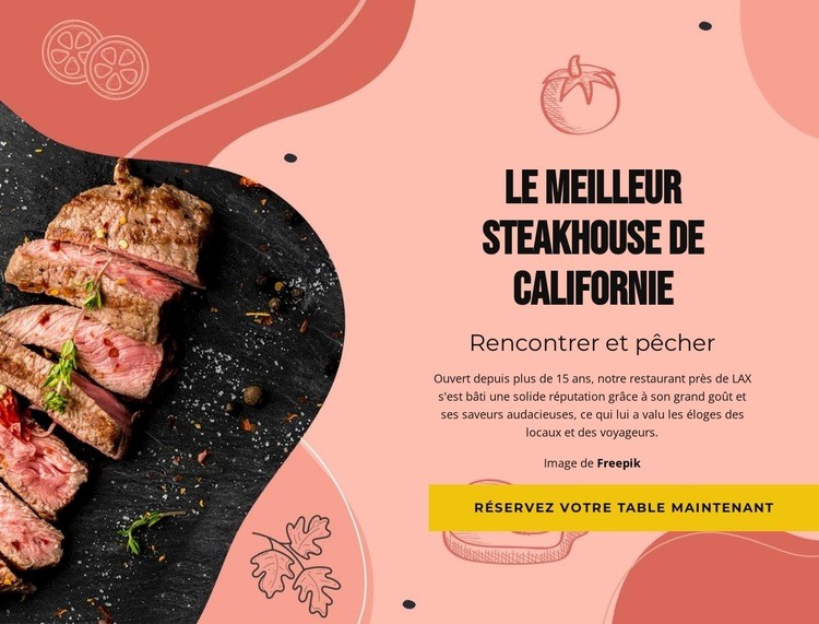 Le meilleur steakhouse Maquette de site Web