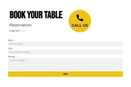 Book your table - Html Code Example by Nicepage
