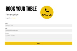 Book Your Table - Site Template