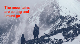 Web Design For Mountains Trip And Tour
