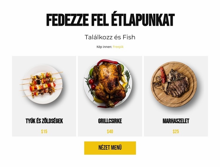 Fedezze fel étlapunkat Weboldal tervezés