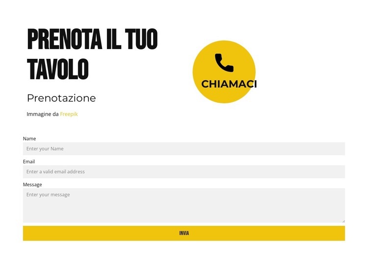 Prenota il tuo tavolo Progettazione di siti web