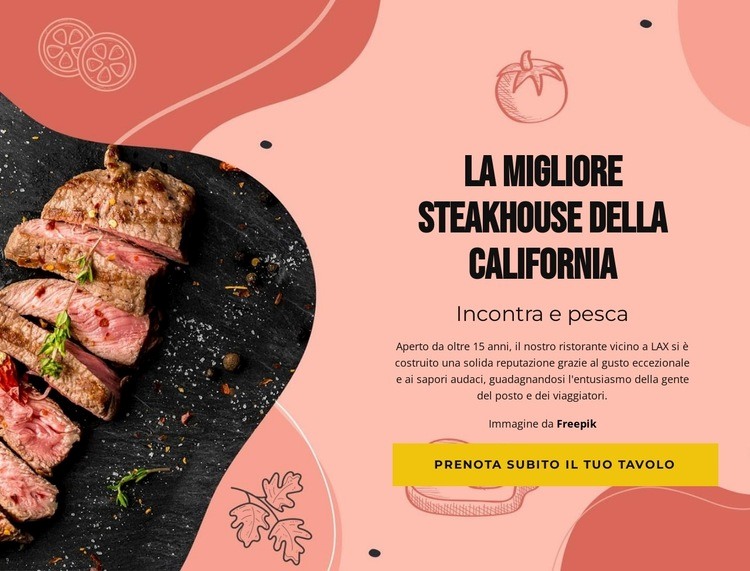 La migliore steak house Mockup del sito web