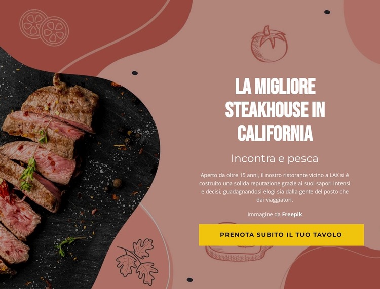 La migliore steak house Modello di sito Web