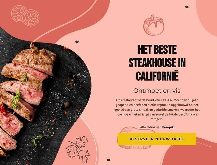 Het beste steakhouse HTML5-sjabloon