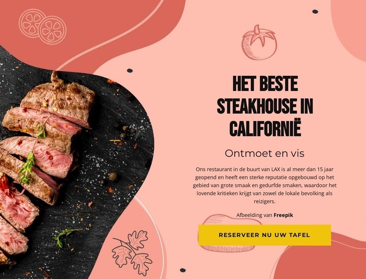 Het beste steakhouse Website mockup