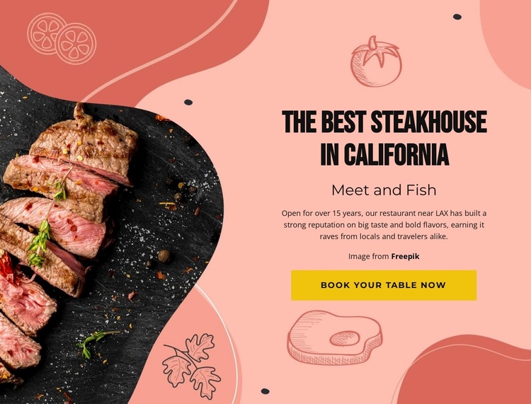 The best steak house One Page Template