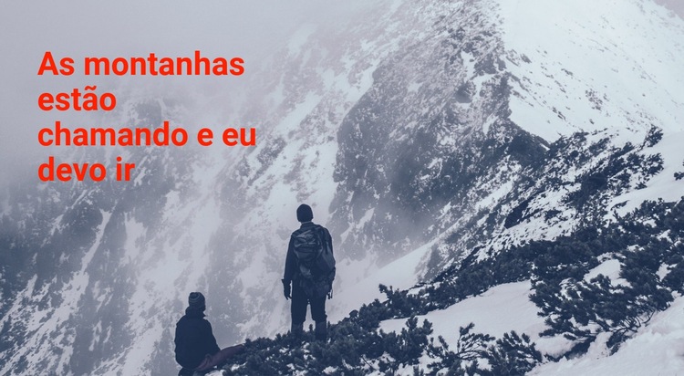 Viagem e passeio pelas montanhas Design do site