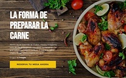 Diseño De Sitio Web Premium Para Métodos De Preparación De Carne.