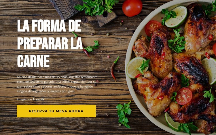 Métodos de preparación de carne. Plantilla CSS