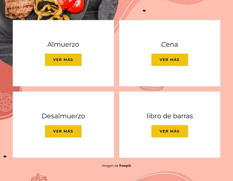 Nuestro variado menú Plantilla de sitio web