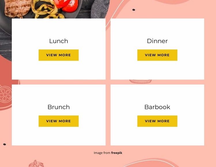 Our varied menu Homepage Design