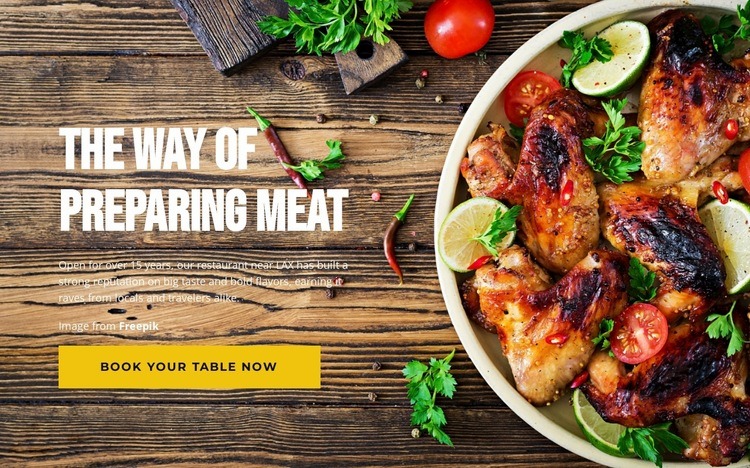 Meat preparation methods Homepage Design