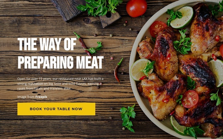 Meat preparation methods Homepage Design