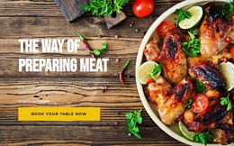 Meat Preparation Methods - HTML Website Layout