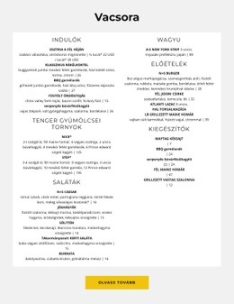 Változatos Ebédek - Sablonok Webhelytervezés