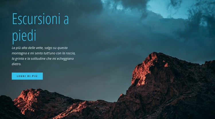 Escursioni guidate Mockup del sito web