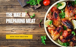 Meat Preparation Methods - One Page Template For Any Device