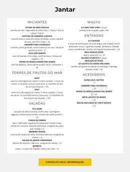 Modelo HTML5 Incrível Para Almoços Variados