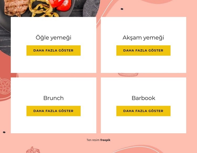 Zengin Menümüz Web Sitesi Oluşturucu Şablonları