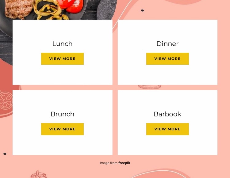 Our varied menu Website Design