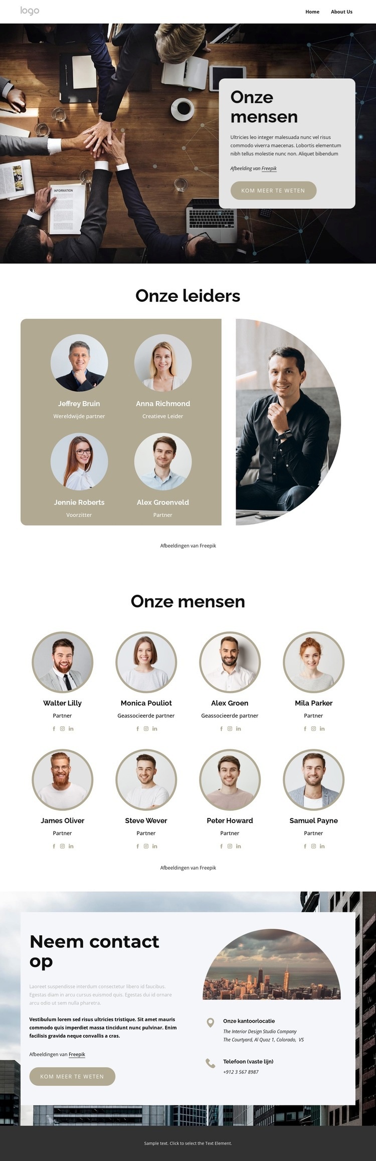 Wij geloven dat onze mensen beloningen verdienen Website mockup