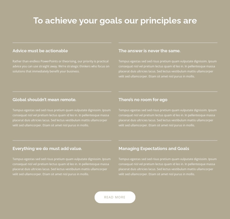 Global business consulting for a dynamic world One Page Template